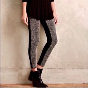 Anthropologie Lilka Mixed Knit/Tweed Leggings New w/Tags Never Worn Size Medium